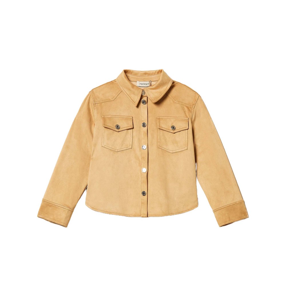 TWIN-SET Giacca beige con...