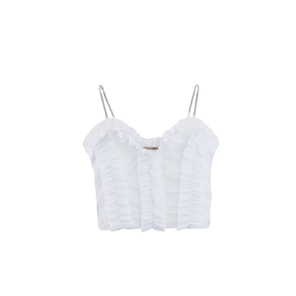 TWIN-SET Top bianco in...