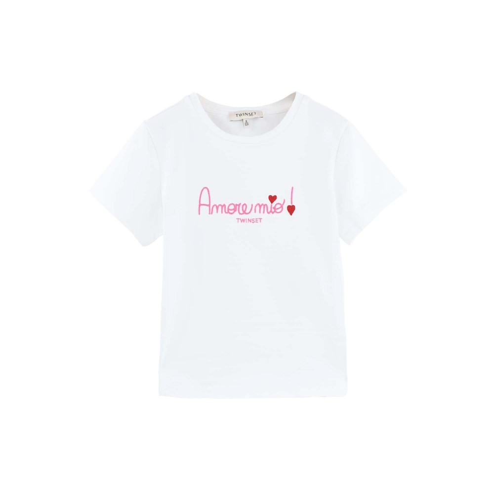 TWIN-SET T-shirt bianca con...