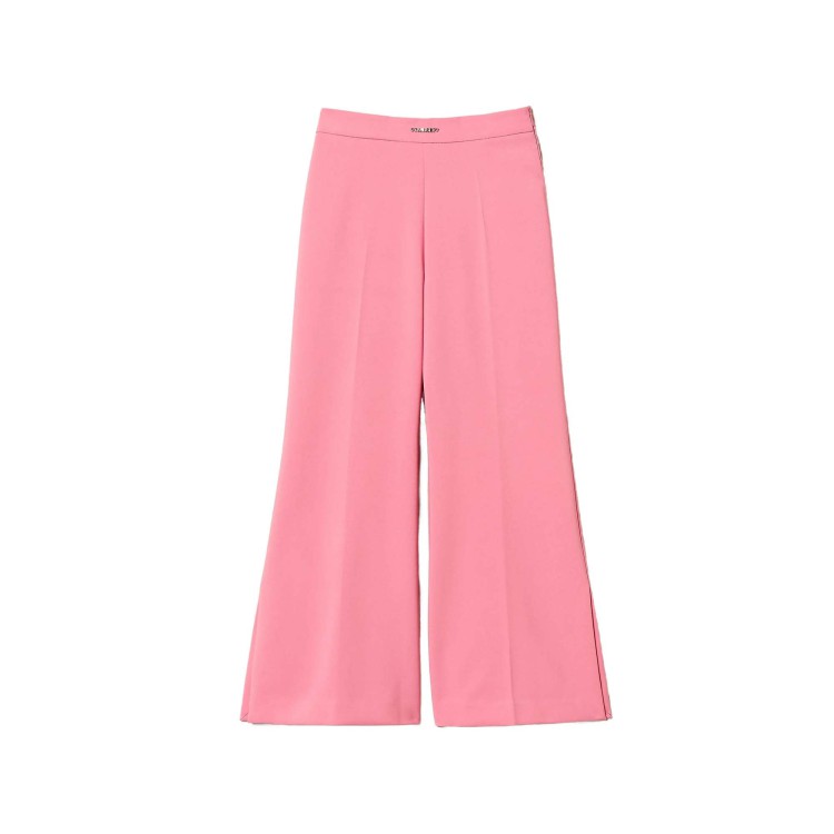 TWIN-SET Pantaloni rosa flare in crêpe bambina