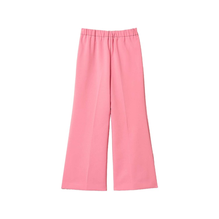 TWIN-SET Pantaloni rosa flare in crêpe bambina