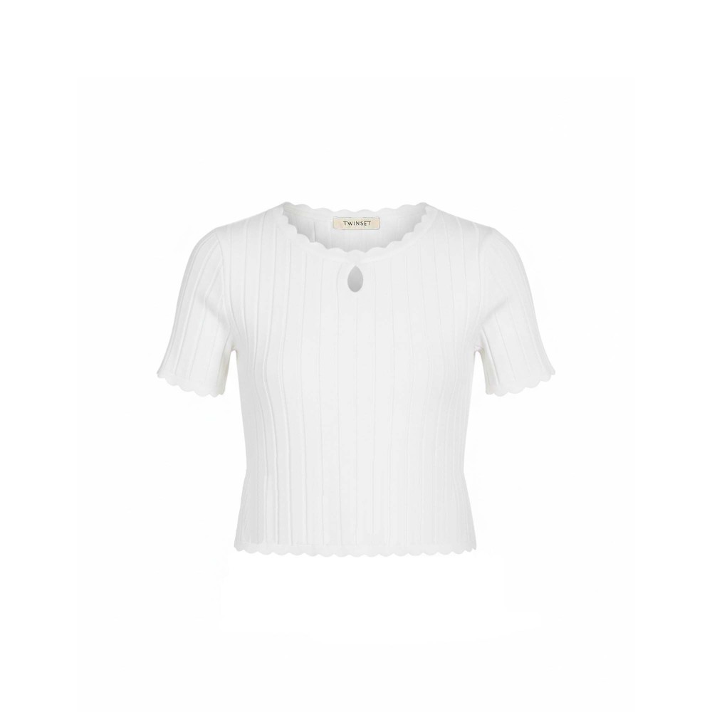 TWIN-SET T-shirt bianca a...