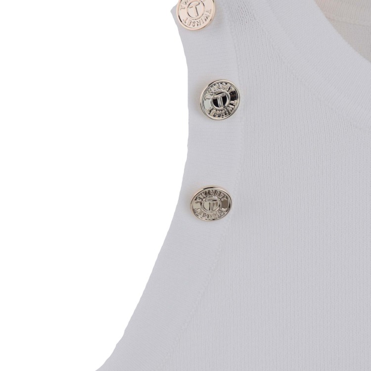 TWIN-SET Top bianco in maglia bambina