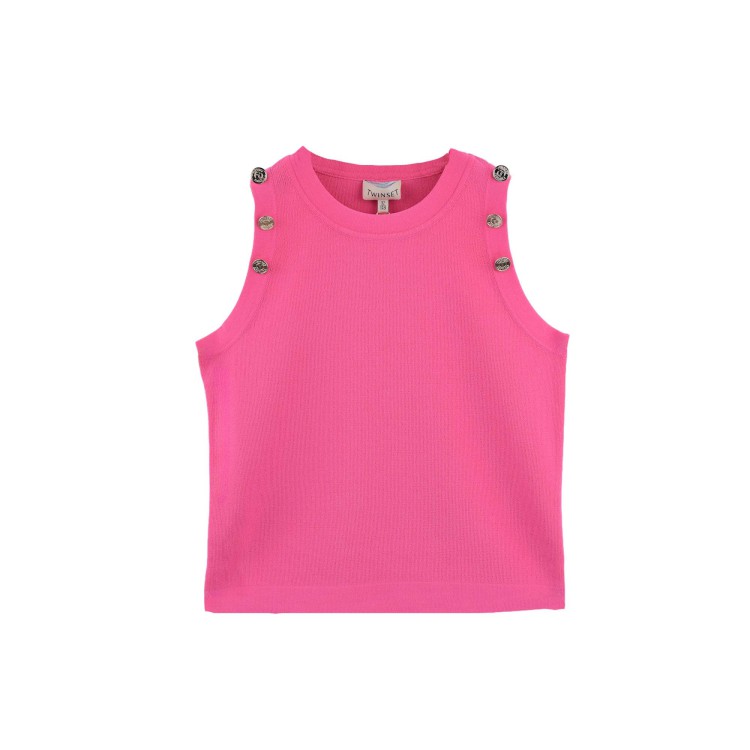TWIN-SET Top rosa in maglia bambina