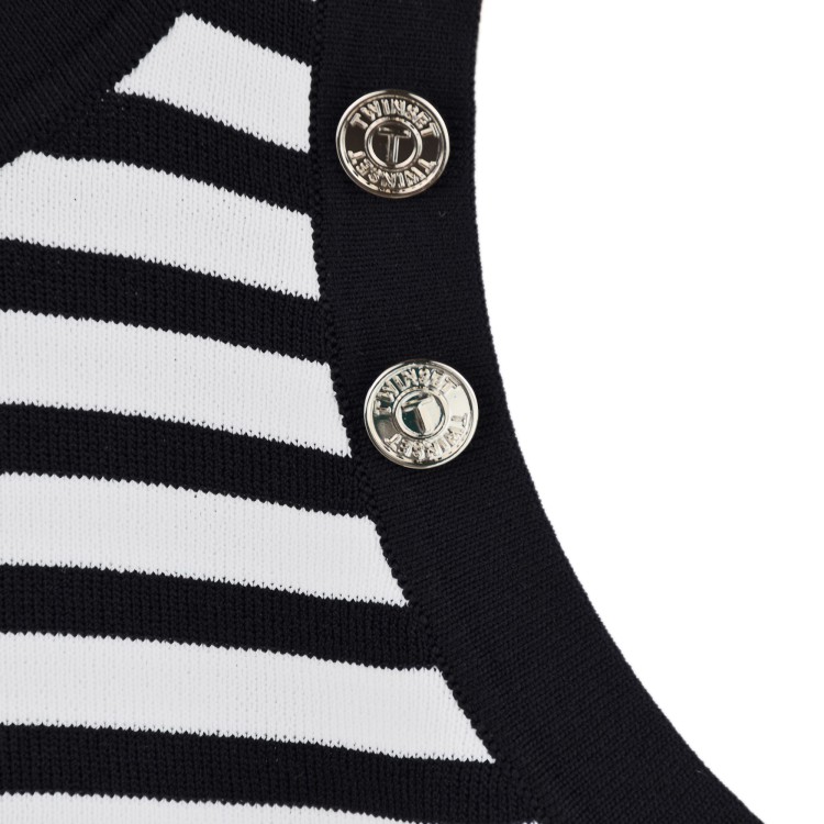 TWIN-SET Top bianco e nero a righe bambina