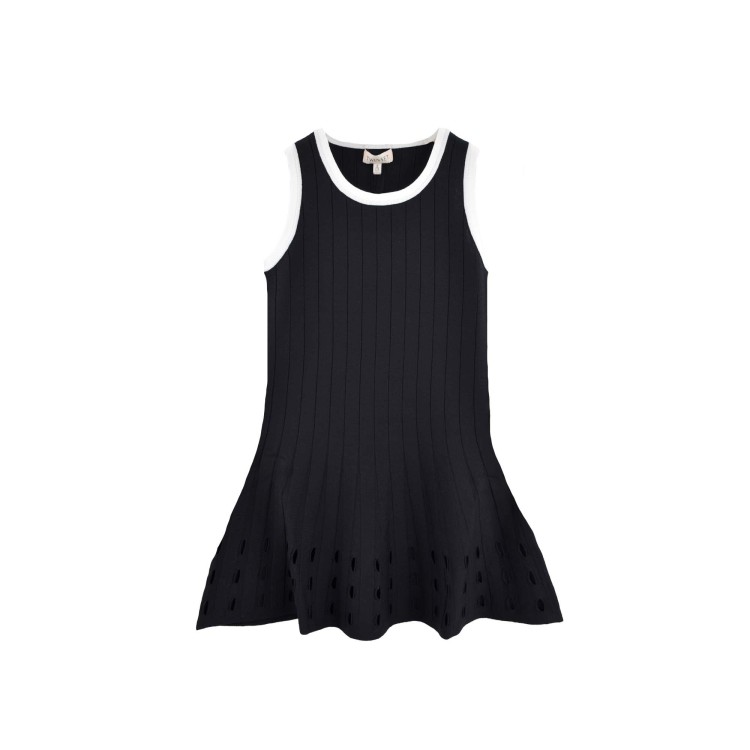 TWIN-SET Abito nero traforato bambina