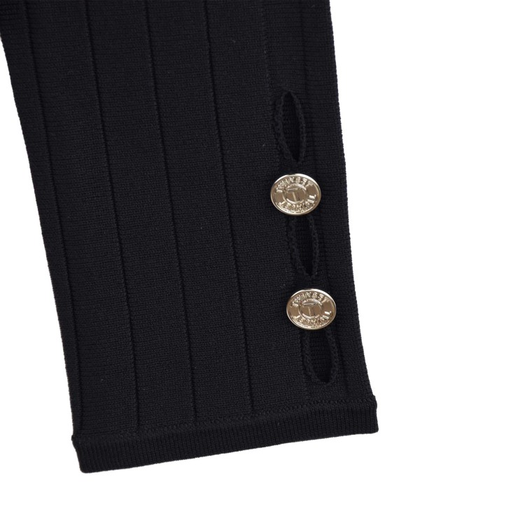 TWIN-SET Maglia nera a coste bambina