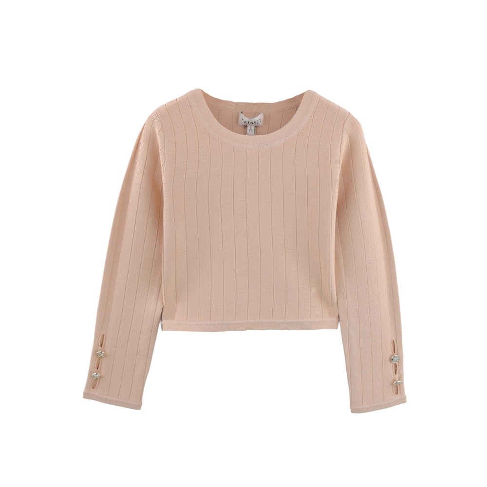 TWIN-SET Maglia beige a...