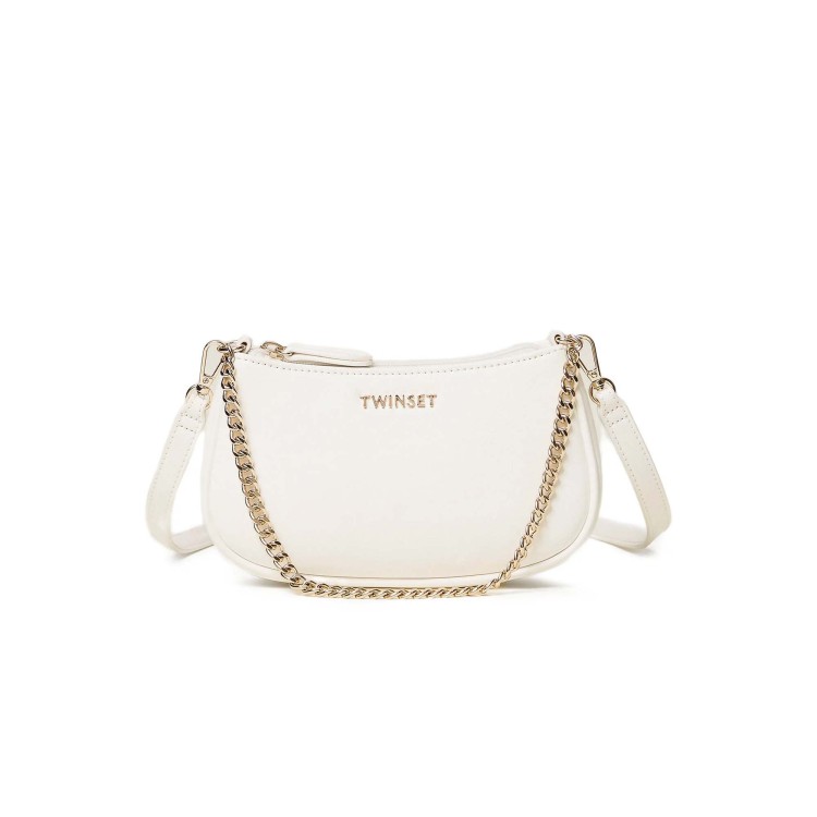 TWIN-SET Borsa bianca a spalla con catena bambina