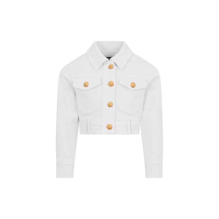 BALMAIN Giacca bianca in denim bambina