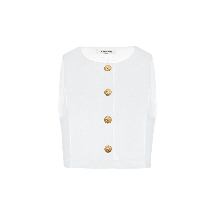BALMAIN Top bianco a corpetto bambina