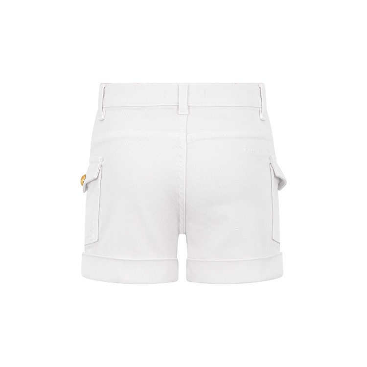 BALMAIN Shorts bianchi in denim bambina