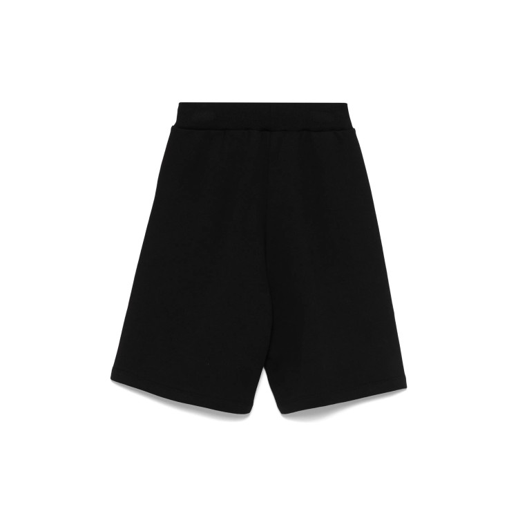BALMAIN Shorts neri in felpa con logo bambino