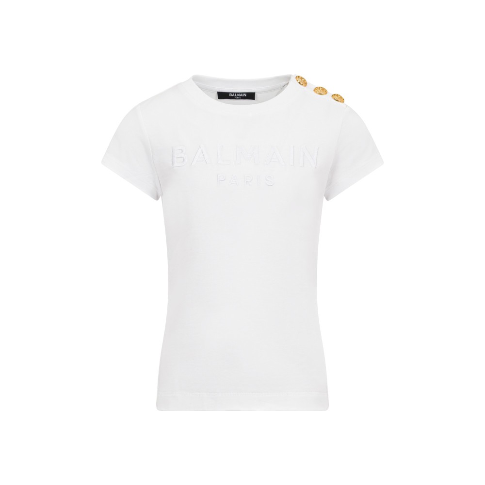 BALMAIN T-shirt bianca logo...