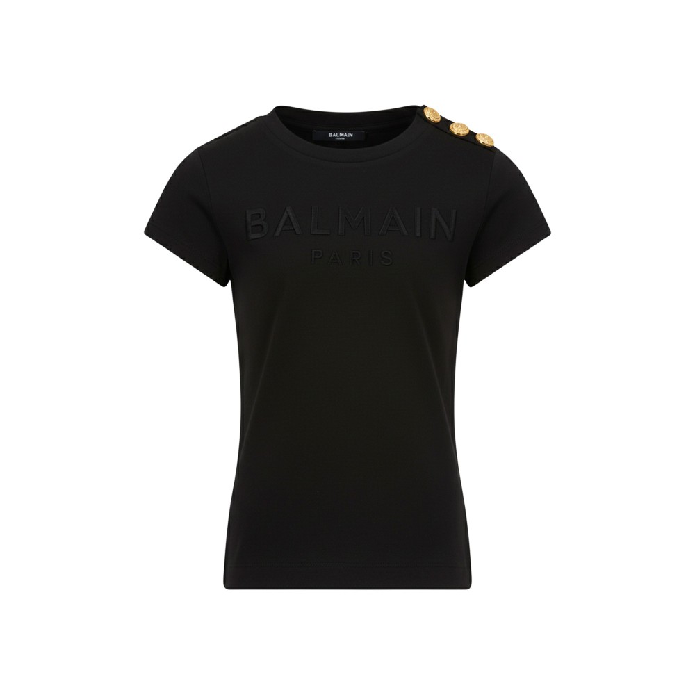BALMAIN T-shirt nera logo...