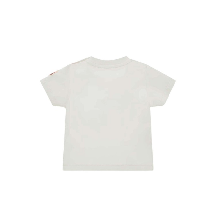 MONCLER T-shirt bianca con logo ricamato neonata