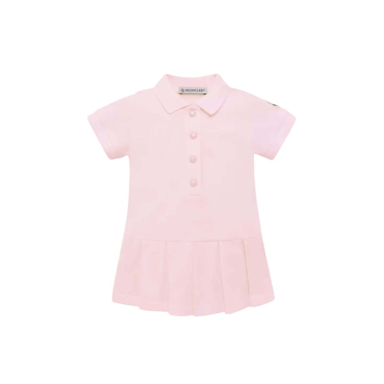 MONCLER Abito polo rosa in piquet neonata