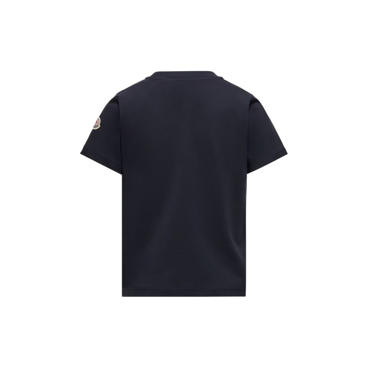 MONCLER T-shirt blu navy con maxi logo bambini