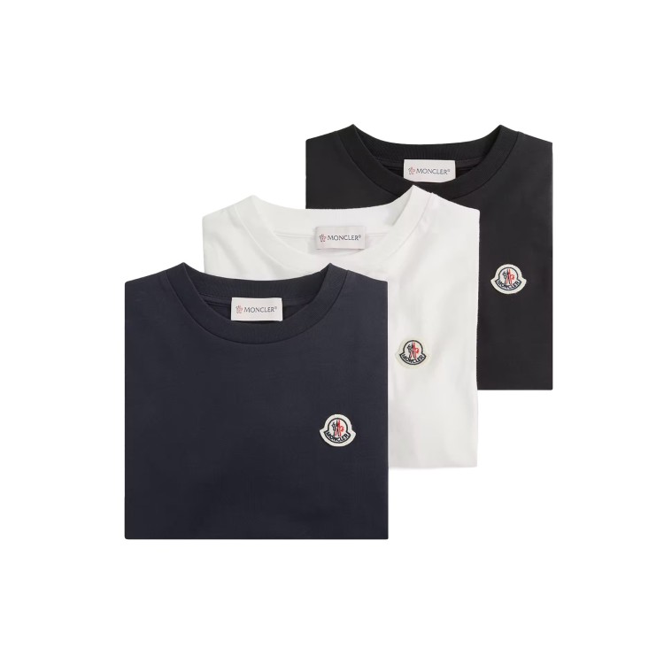 MONCLER Set 3 t-shirt con patch logo bambini