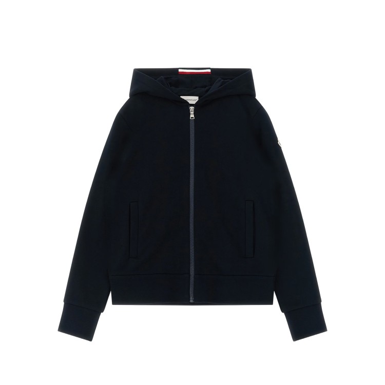 MONCLER Felpa blu navy full-zip bambini