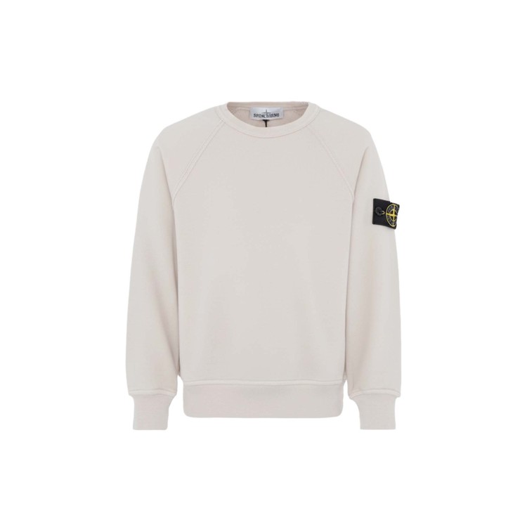 STONE ISLAND Felpa beige girocollo bambini