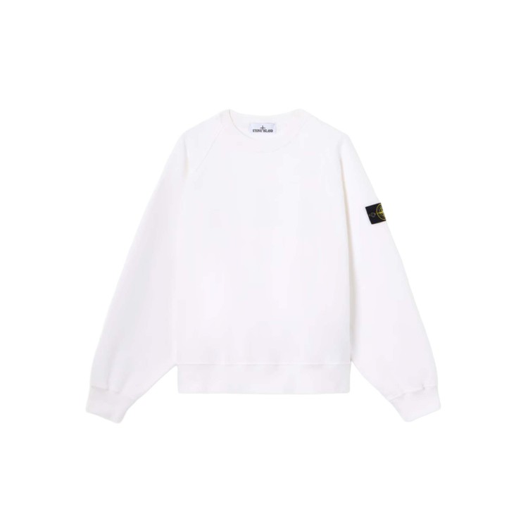 STONE ISLAND Felpa bianca girocollo bambini