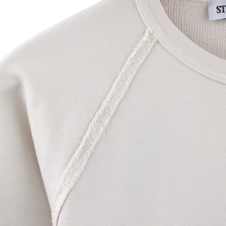 STONE ISLAND Felpa beige girocollo bambini