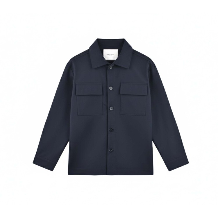 PAOLO PECORA Giacca camicia blu navy bambino