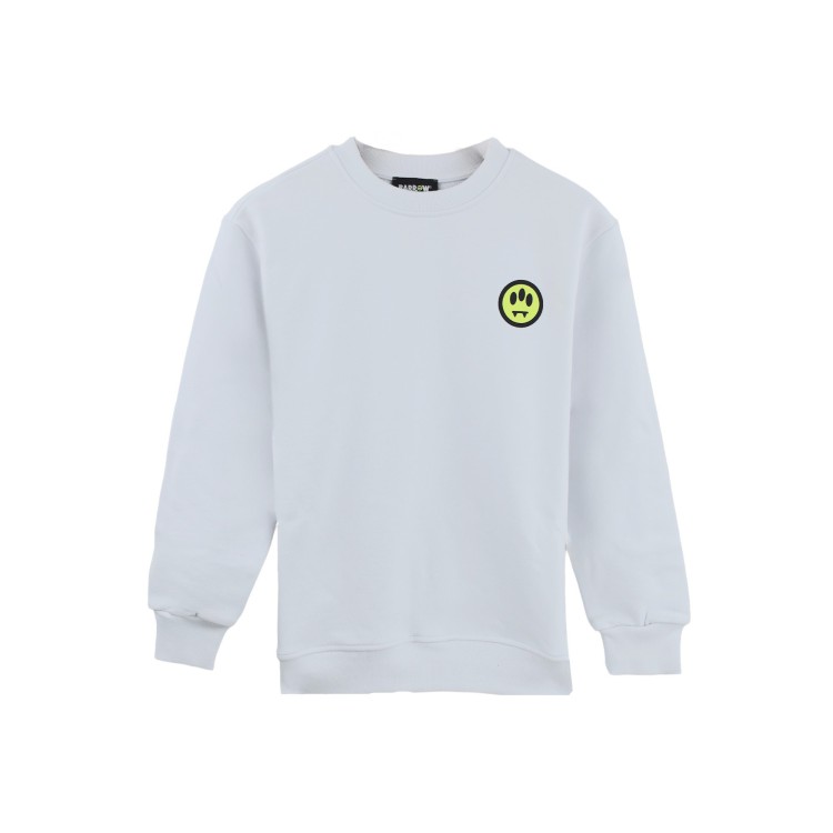 BARROW Felpa bianca girocollo logo smile bambini
