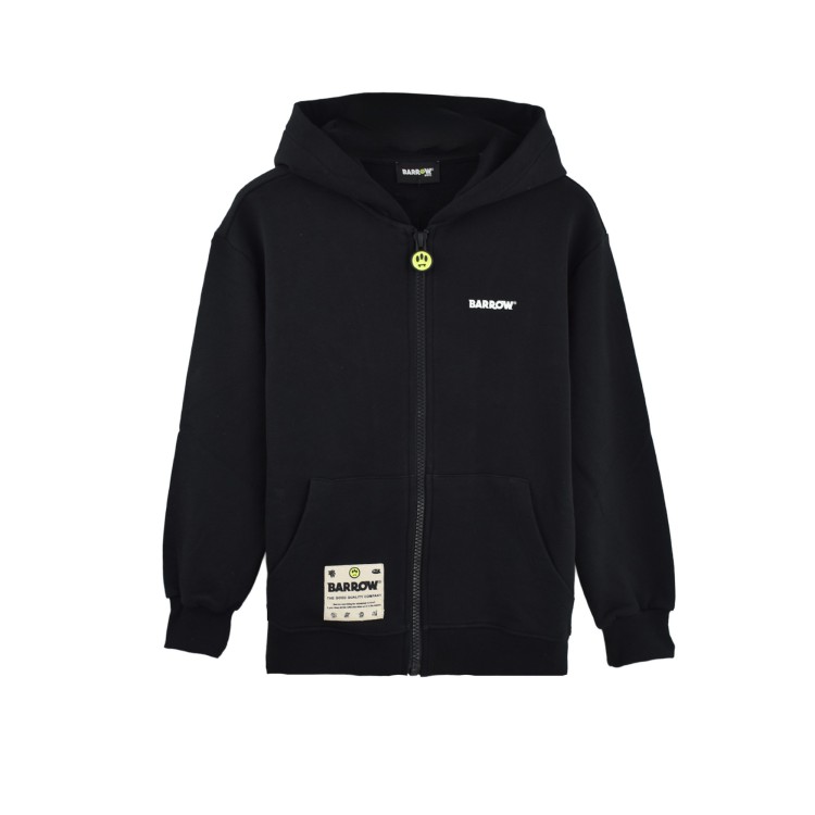 BARROW Felpa nera stampata con cappuccio bambini
