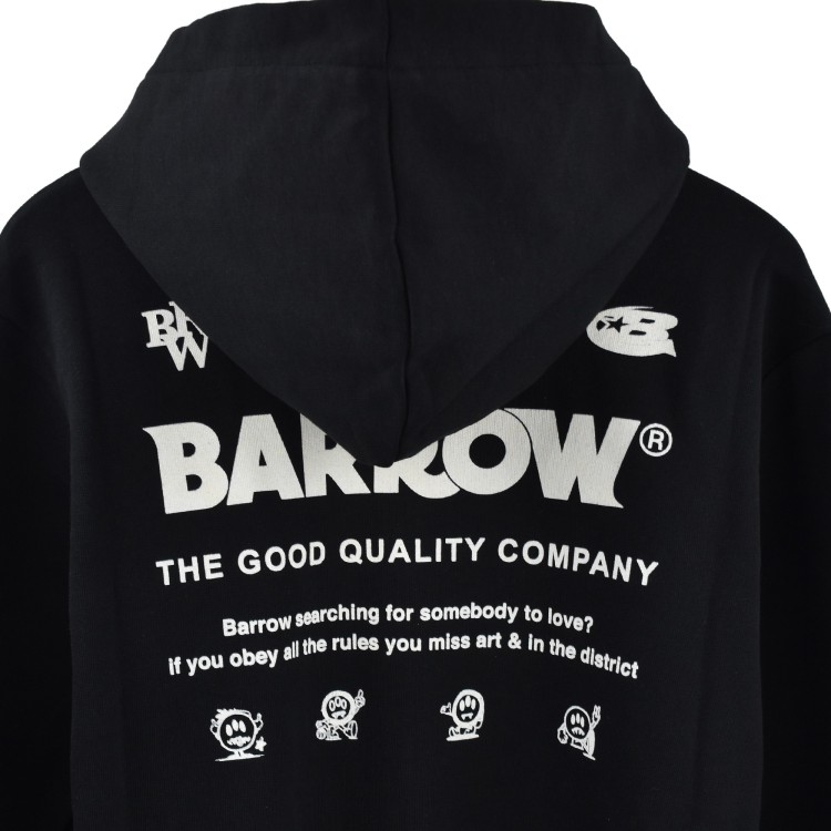 BARROW Felpa nera stampata con cappuccio bambini