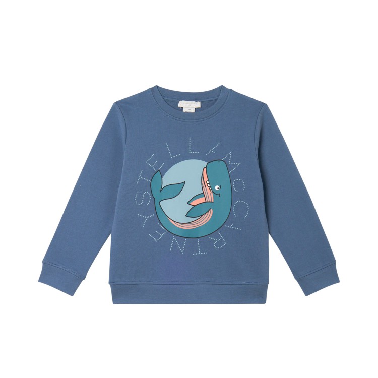 STELLA McCARTNEY Felpa blu con stampa bambino