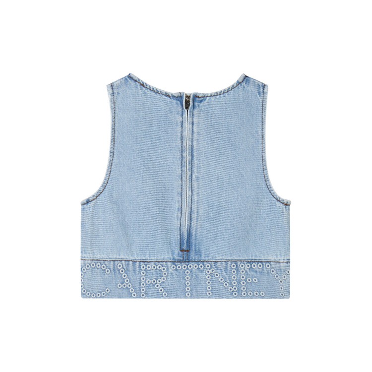 STELLA McCARTNEY Top in denim con logo bambina