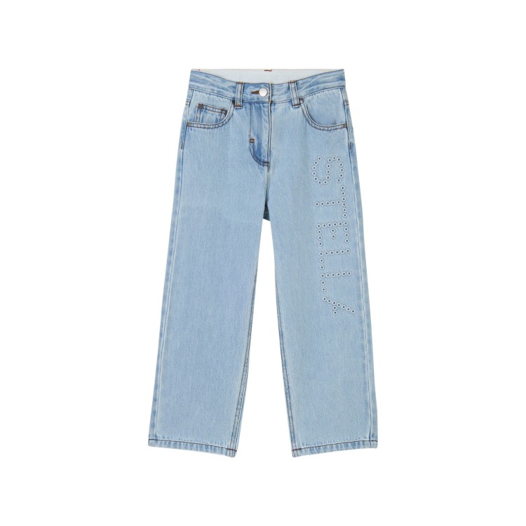 STELLA McCARTNEY Jeans chiaro con logo bambina