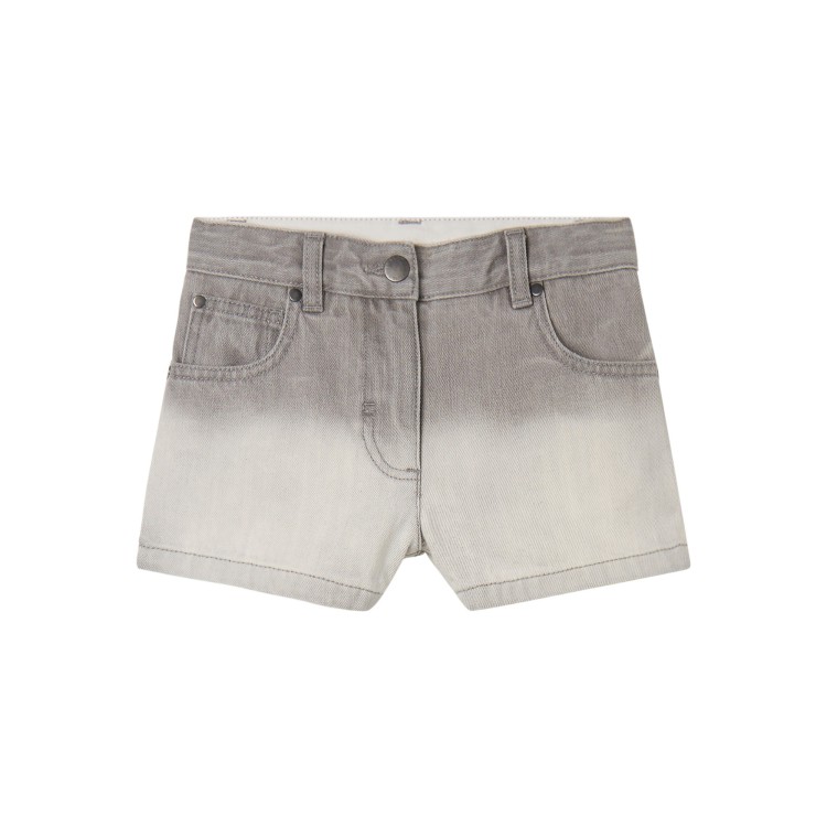 STELLA McCARTNEY Shorts in denim grigio sfumato bambina