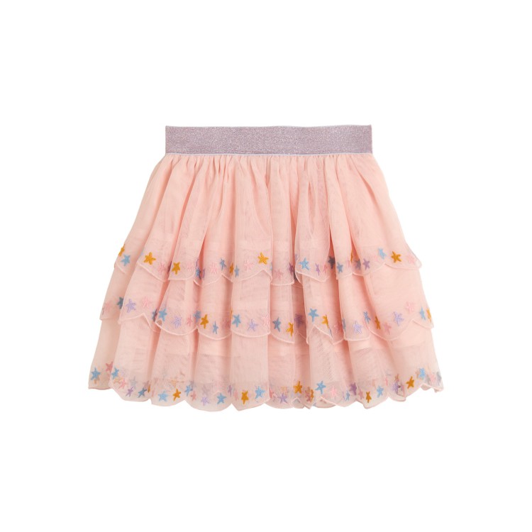 STELLA McCARTNEY Gonna rosa volant a balze bambina