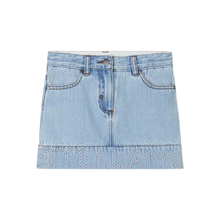 STELLA McCARTNEY Gonna in denim con logo bambina