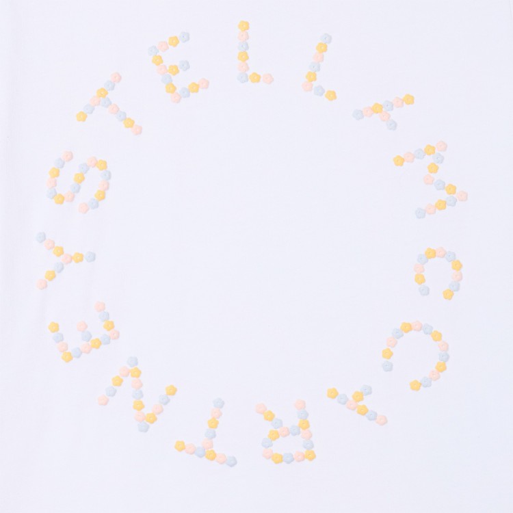 STELLA McCARTNEY T-shirt bianca con logo multicolor bambina