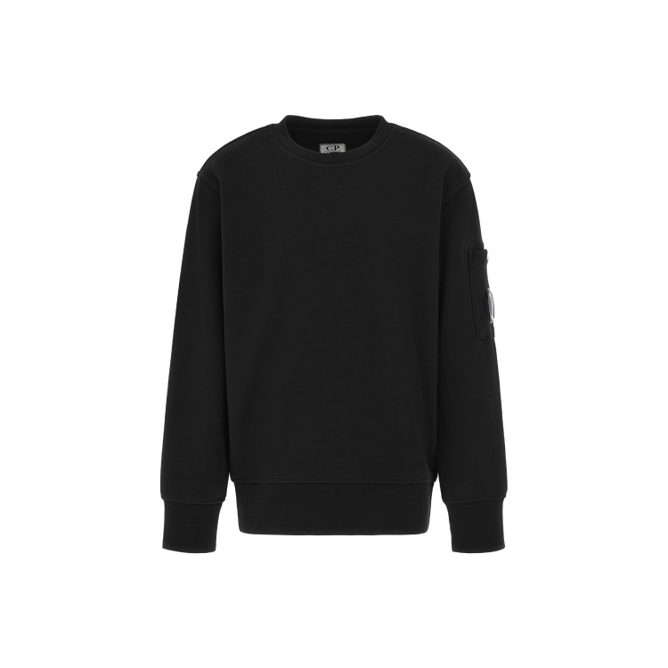 C.P. COMPANY Felpa nera girocollo bambino