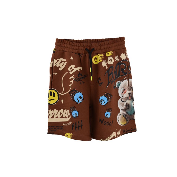 BARROW Shorts cioccolato con stampe all-over bambino