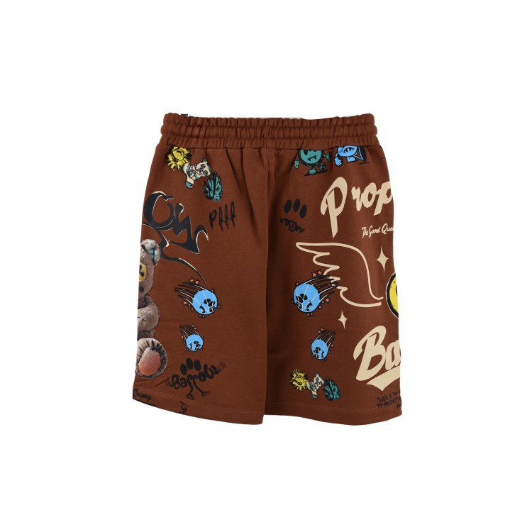BARROW Shorts cioccolato con stampe all-over bambino