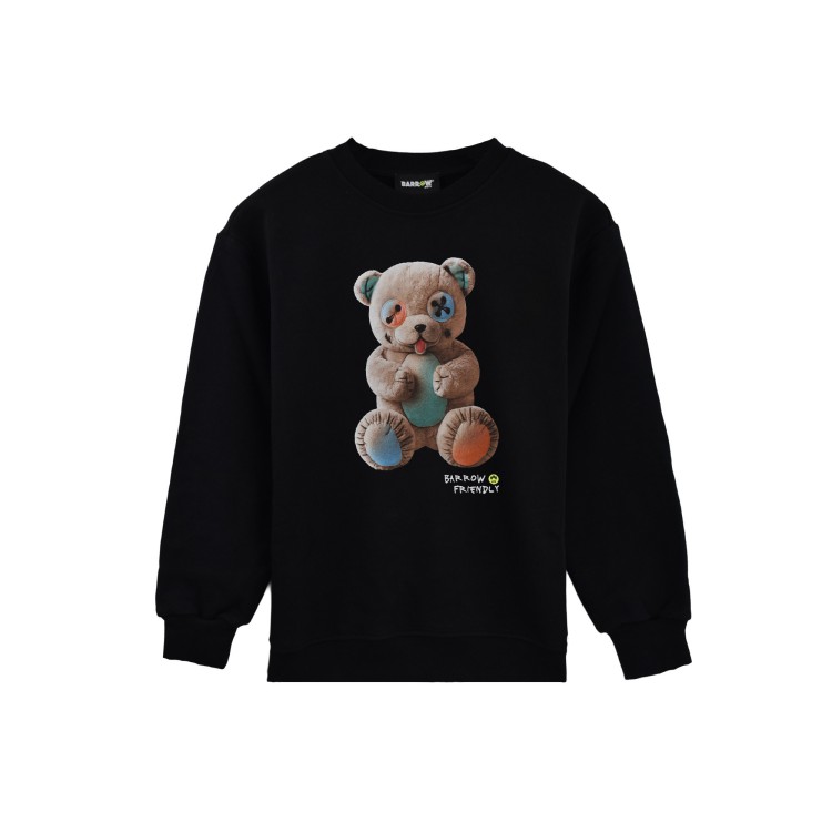 BARROW Felpa nera girocollo Barrow Bear bambini