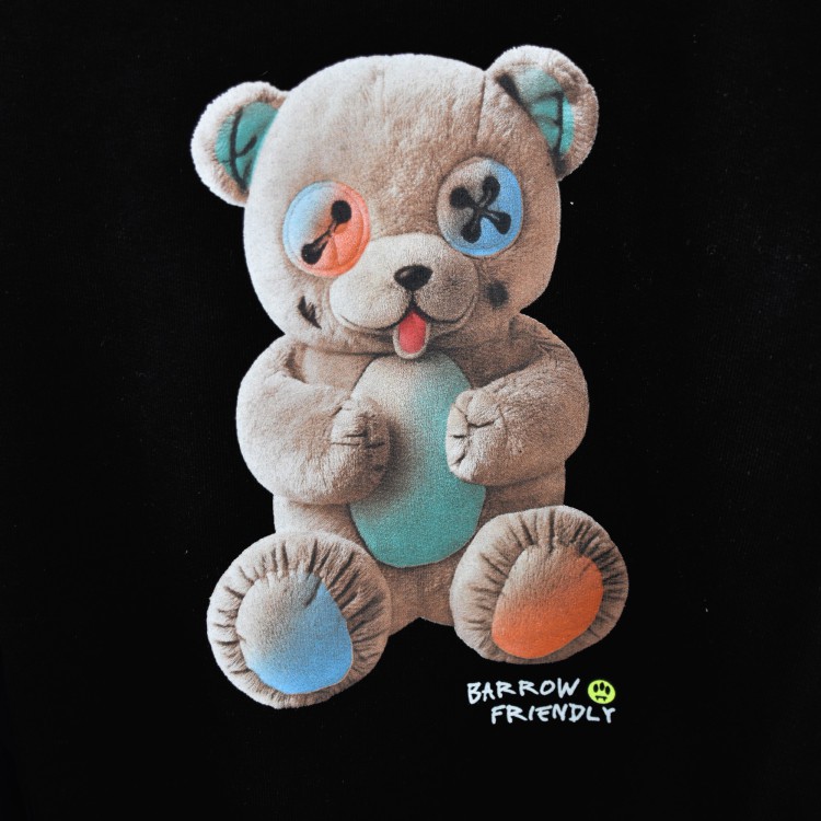 BARROW Felpa nera girocollo Barrow Bear bambini
