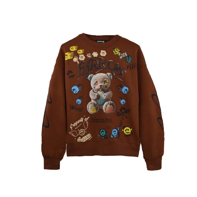 BARROW Felpa cioccolato girocollo stampata bambini