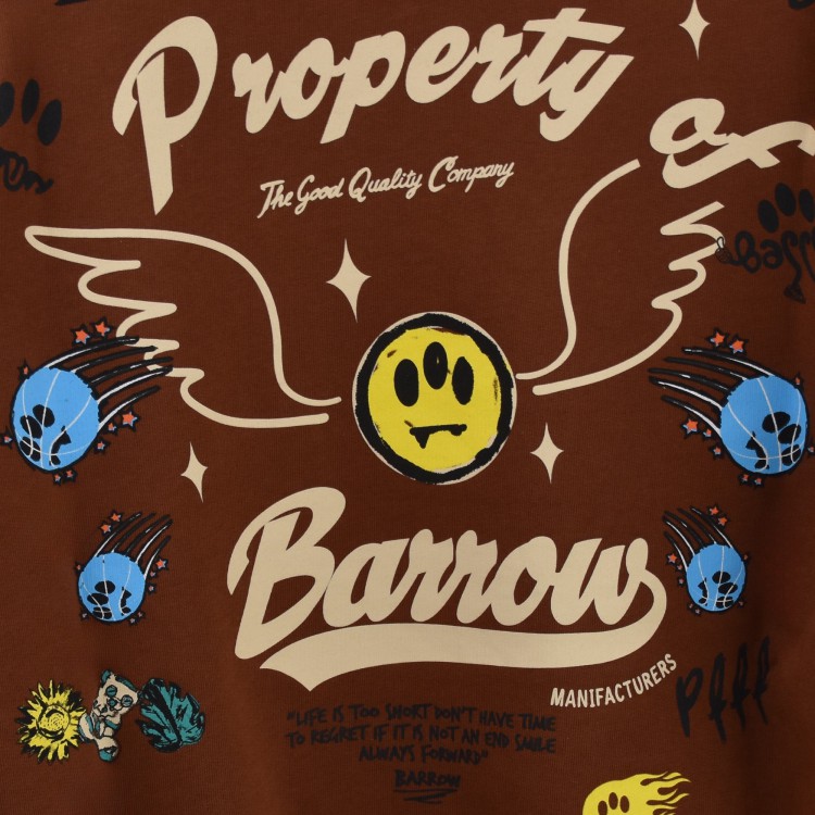 BARROW Felpa cioccolato girocollo stampata bambini