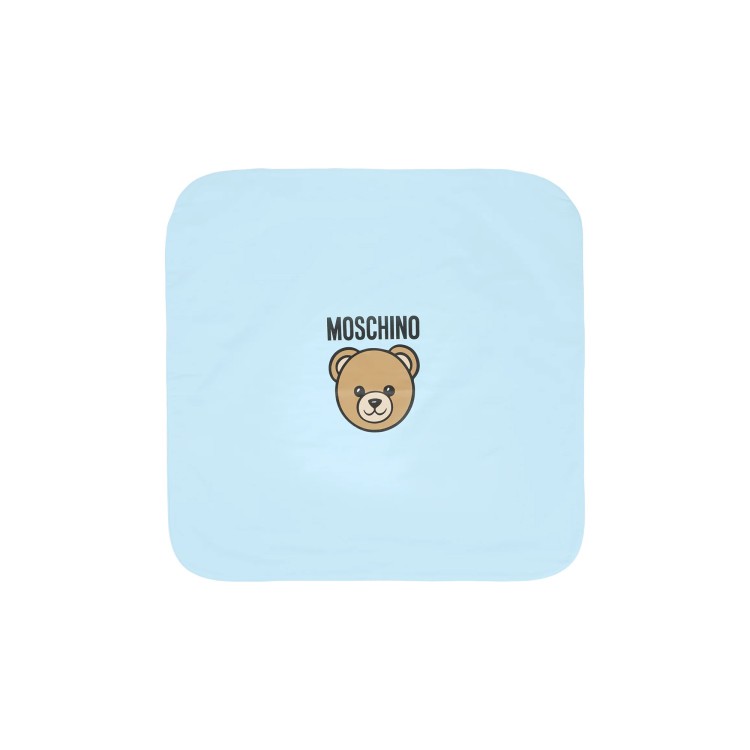 MOSCHINO Coperta celeste Teddy Bear neonato