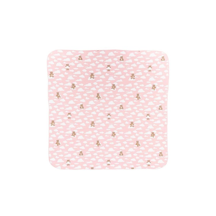 MOSCHINO Coperta rosa nuvolette Teddy Bear neonata