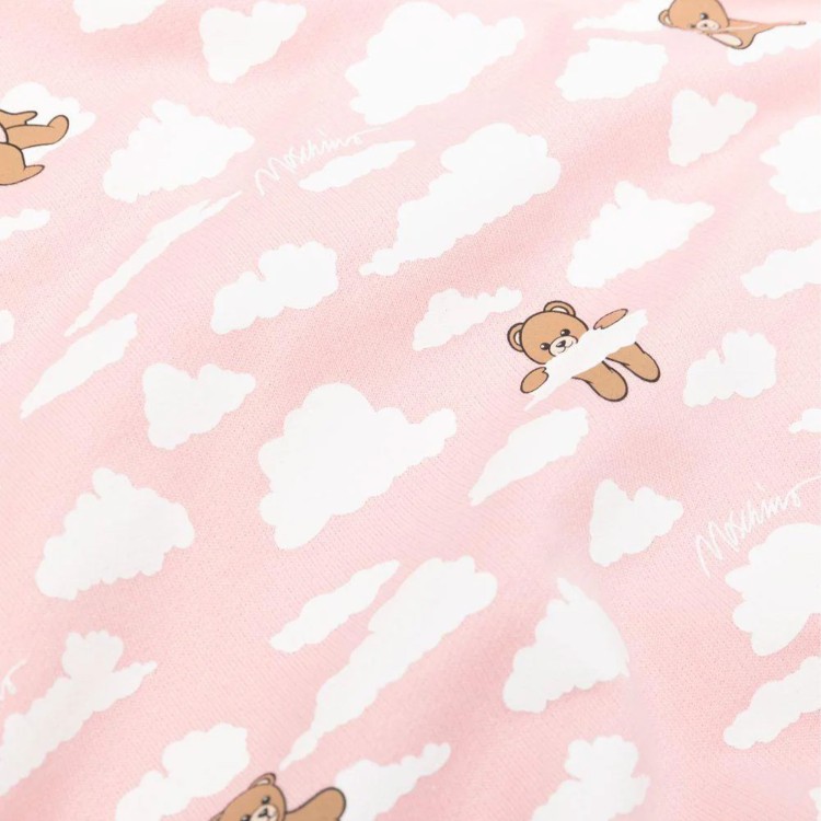 MOSCHINO Coperta rosa nuvolette Teddy Bear neonata