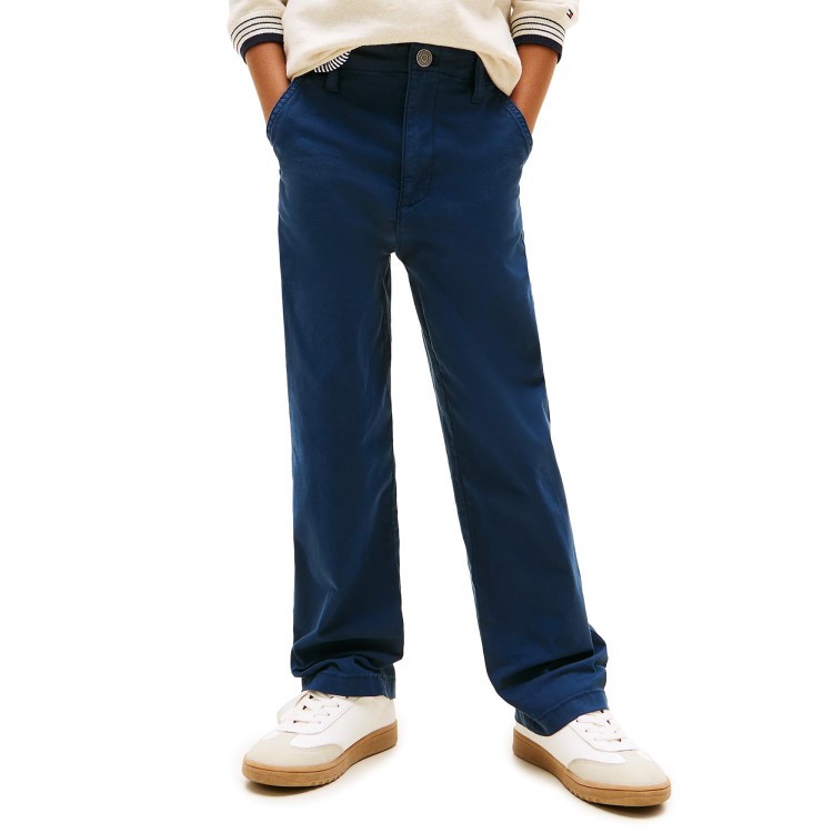TOMMY HILFIGER Pantaloni blu navy in cotone bambino