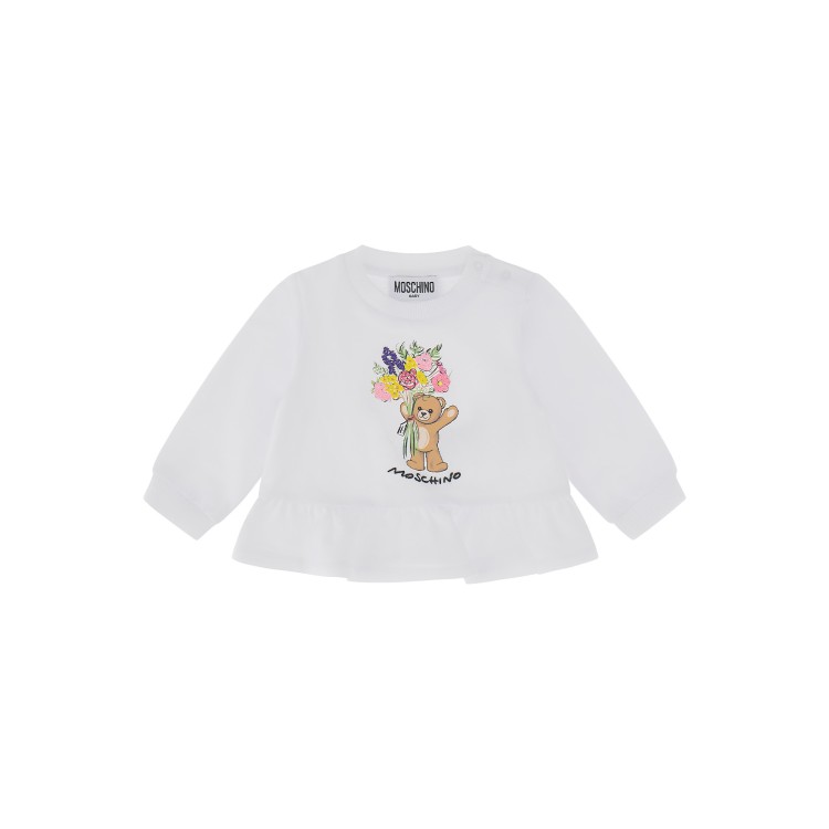 MOSCHINO Felpa bianca Teddy Bear neonata